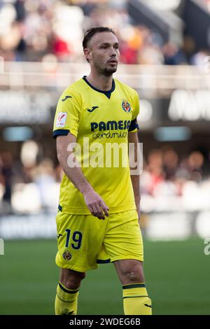 Pablo Iñiguez DE HEREDIA LARRAZ spanischer Verteidiger von Villarreal CF B, während des Spiels FC Cartagena gegen Villarreal CF, Hypermotion League, Zweiter Stockfoto