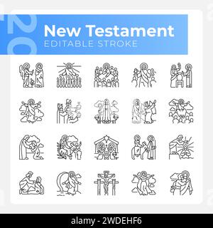 Neue lineare Symbole für Testament Stock Vektor