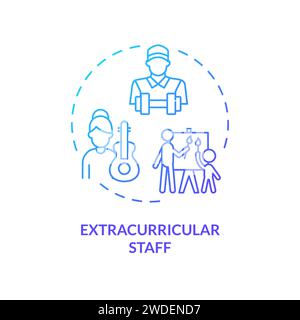 Dünne Linien, einfaches Konzept für extraschulische Staff-Symbole Stock Vektor