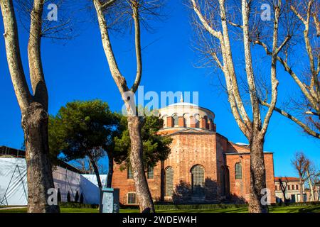 Hagia Irene mittelalterliche orthodoxe Kirche Gebäude 5. Jahrhundert, Istanbul Turkiye Stockfoto