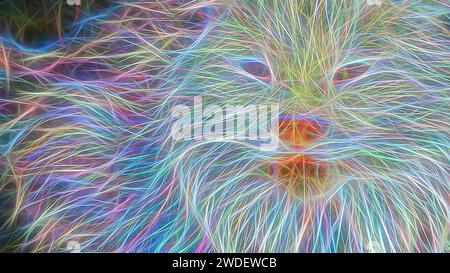 Schrodingers Katzenexperiment-Illustration aus Foto digital modifiziert Stockfoto