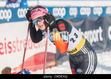 Oberhof, Deutschland. Januar 2024. Laura Gimmler (GER, Deutschland) im Ziel, 20.01.2024, Oberhof (Deutschland), FIS Cross Country World Cup Oberhof 2024 Credit: dpa/Alamy Live News Stockfoto