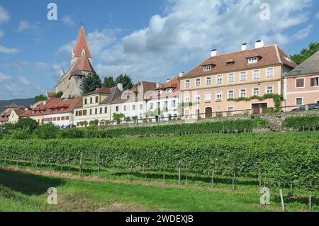 Dorf Wösendorf in der Wachau an der Donau, Wachautal, Niederösterreich Stockfoto