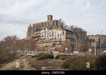 Die Stiftsbasilika Santa Maria, auch bekannt als La Seu, romanisch-gotische Kirche in Manresa, Katalonien, Spanien Stockfoto