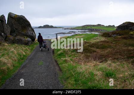 Lofoten Links Golf Course der nördlichste Golfplatz der Welt, Norwegen Stockfoto