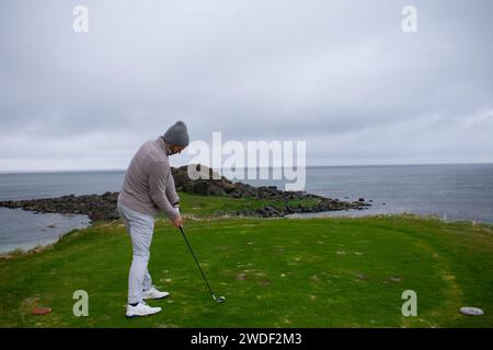 Lofoten Links Golf Course der nördlichste Golfplatz der Welt, Norwegen Stockfoto