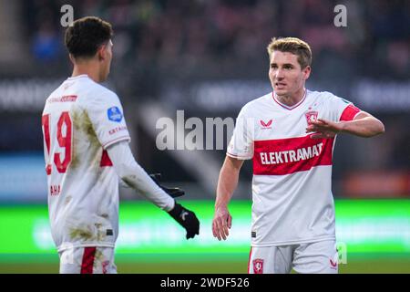 Nijmegen, Niederlande. Januar 2024. NIJMEGEN, NIEDERLANDE - 20. JANUAR: Michal Sadilek vom FC Twente Gesten während des niederländischen Eredivisie-Spiels zwischen NEC und FC Twente im Goffertstadion am 20. Januar 2024 in Nijmegen, Niederlande. (Foto von Rene Nijhuis/Orange Pictures) Credit: dpa/Alamy Live News Stockfoto