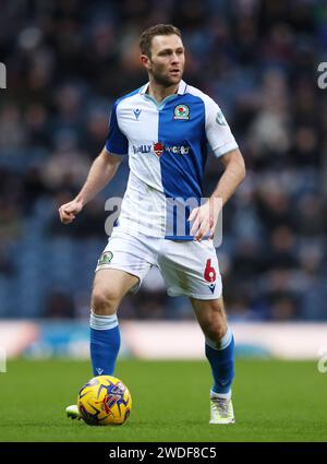 Blackburn Rovers' Sondre Tronstad in Aktion während des Sky Bet Championship Matches in Ewood Park, Blackburn. Bilddatum: Samstag, 20. Januar 2024. Stockfoto