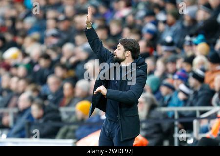 Swansea, Großbritannien. Januar 2024. Southampton Manager Russell Martin EFL Skybet Meisterschaftsspiel, Swansea City gegen Southampton im Stadion Swansea.com in Swansea, Wales am Samstag, den 20. Januar 2024. Dieses Bild darf nur für redaktionelle Zwecke verwendet werden. Nur redaktionelle Verwendung, Bild nach Credit: Andrew Orchard Sportfotografie/Alamy Live News Stockfoto