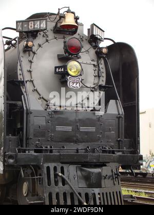 Union Pacific 844 Dampflok in Van Buren, Arkansas Stockfoto