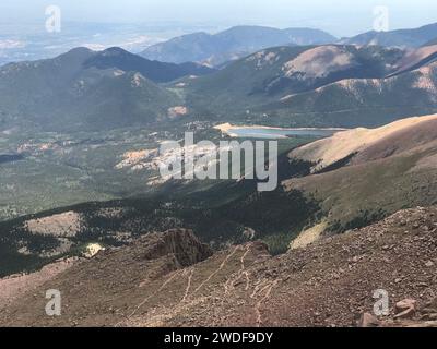 Blick vom Gipfel des Pikes Peak Stockfoto