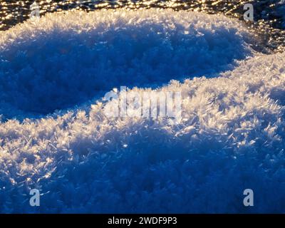 Raureifmuster in Ambleside, Lake District, Großbritannien. Stockfoto