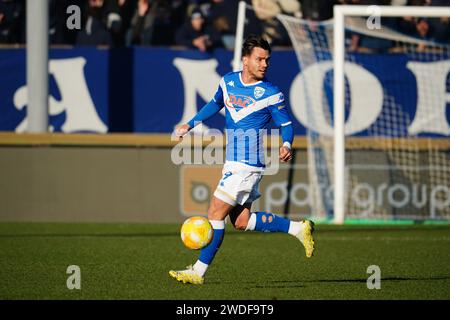 Brescia, Italien. Januar 2024. Flavio Bianchi (Brescia Calcio) während des Spiels Brescia Calcio gegen FC Sudtirol, italienischer Fußball Serie B in Brescia, Italien, 20. Januar 2024 Credit: Independent Photo Agency/Alamy Live News Stockfoto