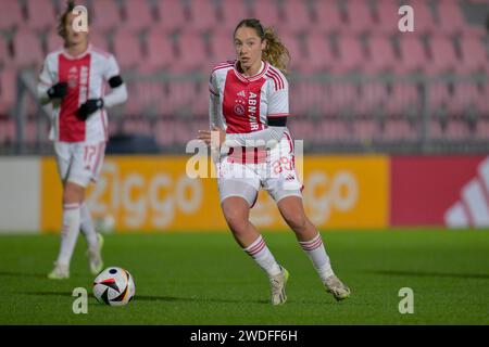 Amsterdam, Niederlande. Januar 2024. AMSTERDAM, NIEDERLANDE - 20. JANUAR: Danique Tolhoek im Spiel Azerion Vrouwen Eredivisie zwischen Ajax und Excelsior im Sportpark de toekomst am 20. Januar 2024 in Amsterdam. (Foto von Jan Mulder/Orange Pictures) Credit: Orange Pics BV/Alamy Live News Stockfoto