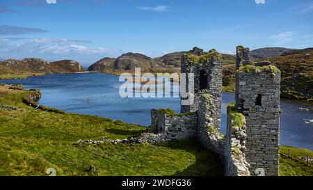 Dunlough Castle, mittelalterliche Architektur, County Cork, Stockfoto