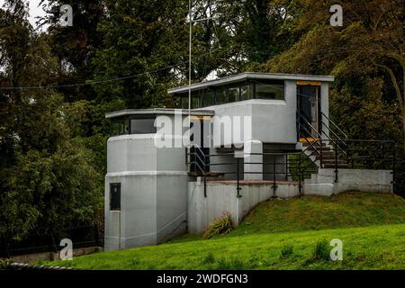 Der Aussichtsturm am Grey Point, Belfst Lough, Nordirland Stockfoto