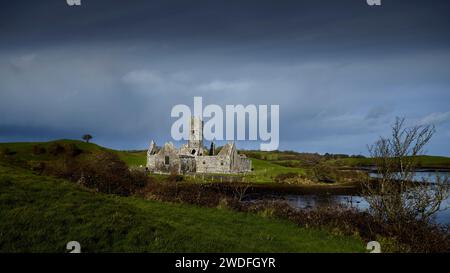 Die Ruine von Rosserk Friary, County Mayo, Irland Stockfoto