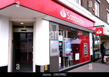 santander Sparkasse, mortimer Street, herne Bay, kent, uk januar 2024 Stockfoto