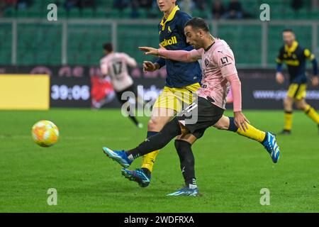 Palermo, Italien. Januar 2024. Roberto Insigne (Palermo F.C.) während des italienischen Serie BKT-Spiels zwischen Palermo F.C. und Modena F.C. 2018 am 20. Januar 2024 im Renzo Barbera Stadion in Palermo (Italien) Credit: Independent Photo Agency/Alamy Live News Stockfoto