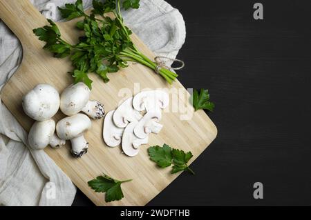 Pilzfotografie Komposition Lebensmittelkunst Stockfoto