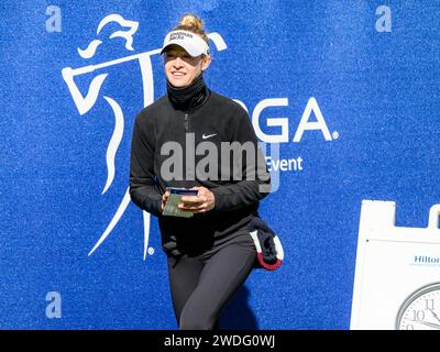 Orlando, FL, USA. Januar 2024. Nelly Korda während der dritten Runde des Hilton Grand Vacations Tournament of Champions im Lake Nona Golf & Country Club in Orlando, FL. Romeo T Guzman/CSM/Alamy Live News Stockfoto