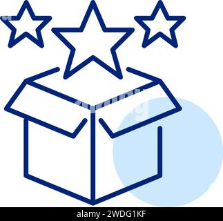 Bestellen Sie mit guten Bewertungen. Premium-Sterne. Pixelperfekter, bearbeitbarer Kontur Stock Vektor