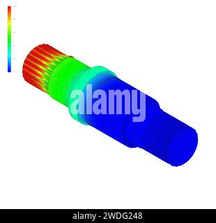 fem-Analyse Gleichlaufgelenk mit Nutachse, mechanische Konstruktionsteile Stockfoto