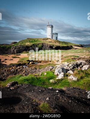 Der Leuchtturm Elie Ness am Rande der Stadt Elie im Osten Neuk von Fife Stockfoto