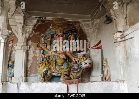 Statue in der Halle der Helden, Mandor, in der Nähe von Jodhpur, Rajasthan, Indien Stockfoto