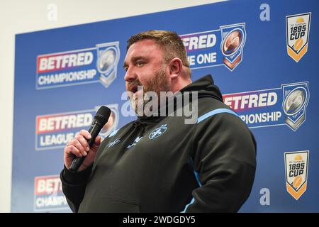 Wakefield, England – 19. Januar 2024 – Matt Ellis Eigentümer von Wakefield Trinity. Rugby League Championship, League One & 1895 Cup. Staffel Launch und Media Day im DIY Kitchens Stadium, Wakefield, UK Dean Williams Stockfoto