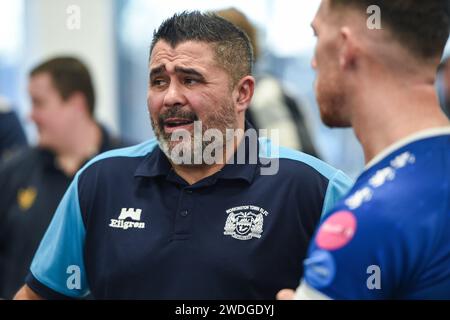 Wakefield, England – 19. Januar 2024 – Anthony Murray Head Coach von Workington Town. Rugby League Championship, League One & 1895 Cup. Staffel Launch und Media Day im DIY Kitchens Stadium, Wakefield, UK Dean Williams Stockfoto