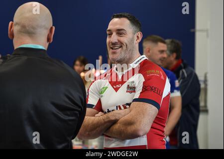 Wakefield, England, 19. Januar 2024: Joe Wardle aus Oldham Roughyeds. Rugby League Championship, League One & 1895 Cup. Staffel Launch und Media Day im DIY Kitchens Stadium, Wakefield, UK Dean Williams Stockfoto