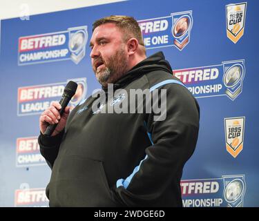 Wakefield, England – 19. Januar 2024 – Matt Ellis Eigentümer von Wakefield Trinity. Rugby League Championship, League One & 1895 Cup. Staffel Launch und Media Day im DIY Kitchens Stadium, Wakefield, UK Dean Williams Stockfoto