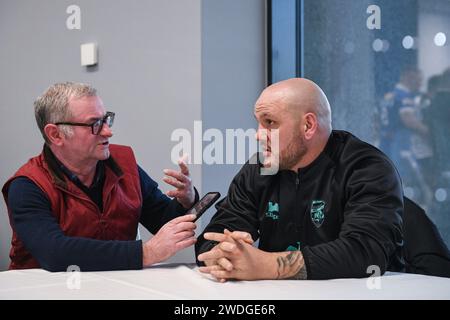 Wakefield, England – 19. Januar 2024 – Dewsbury Head Coach Dale Ferguson. Rugby League Championship, League One & 1895 Cup. Staffel Launch und Media Day im DIY Kitchens Stadium, Wakefield, UK Dean Williams Stockfoto