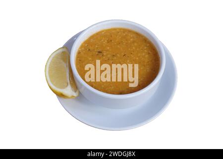 Traditionelle türkische Suppe Ezogelin, isoliert Stockfoto