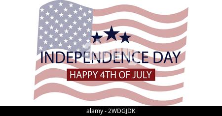 Happy Independence Day, 4. Juli, USA Text Design Stock Vektor