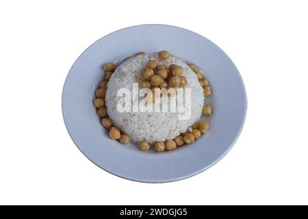 Kichererbsenpilaw im türkischen Stil, serviert mit Kichererbsenreis, isoliert Stockfoto