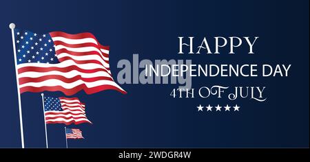 Happy Independence Day, 4. Juli, USA Text Design Stock Vektor
