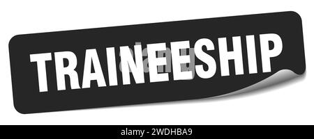 Aufkleber für Praktika. Rechteckiges Etikett für Praktika isoliert auf weißem Hintergrund Stock Vektor