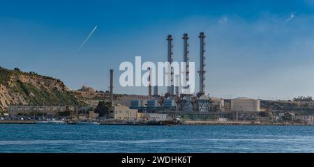 Kraftwerk Delimara in Marsaxlokk, Malta Stockfoto