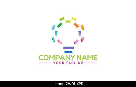 Energy Light Logo-Design. Kreatives und professionelles Logo für Solarenergie. Stock Vektor