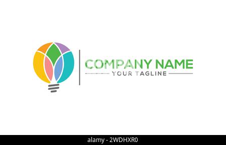 Energy Light Logo-Design. Kreatives und professionelles Logo für Solarenergie. Stock Vektor