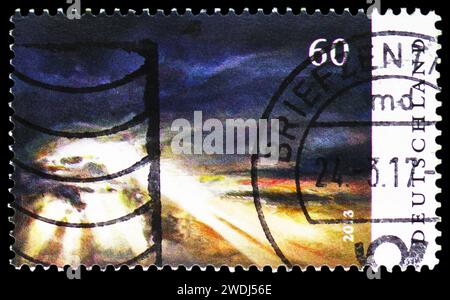 MOSKAU, RUSSLAND - 23. DEZEMBER 2023: In Deutschland gedruckte Briefmarke zeigt Trauermarke 2013, um 2013 Stockfoto