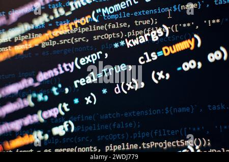 Python-Code-Computerbildschirm. Entwicklung mobiler Anwendungen Stockfoto