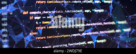 Python-Code-Computerbildschirm. Entwicklung mobiler Anwendungen Stockfoto