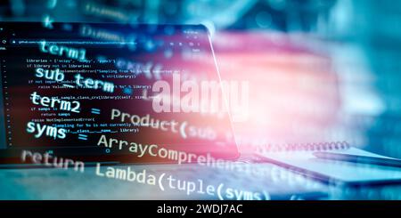 Analyse der Serverprotokolle. Nahaufnahme der Entwicklung von Programmier- und Codierungstechnologien. Stockfoto
