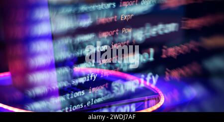 Analyse der Serverprotokolle. Nahaufnahme der Entwicklung von Programmier- und Codierungstechnologien. Stockfoto