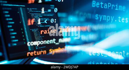 Analyse der Serverprotokolle. Nahaufnahme der Entwicklung von Programmier- und Codierungstechnologien. Stockfoto