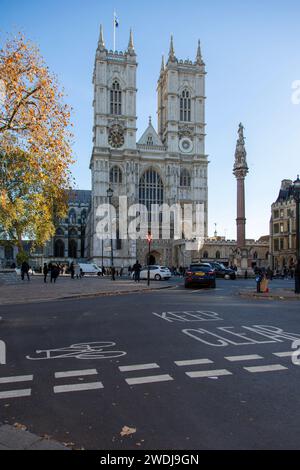 Westminster Abbey, London in der frischen späten autun-Sonne Stockfoto