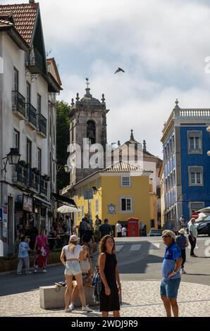 Sintra, Portugal - 14. September 2023. Gebäude im historischen Stadtzentrum Stockfoto